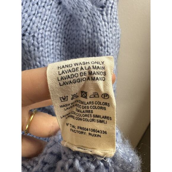 FRNCH Cozy Chunky Knit Oversized Sweater Preppy Pastel Goth Academia Work M/L - Picture 4 of 6